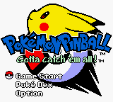 Pokemon Pinball title screen for GameBoy Color